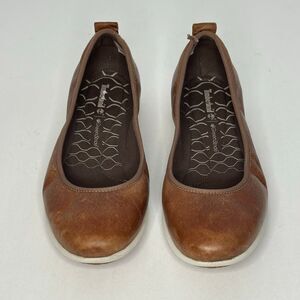 Timberland Leather Ballet Flat Slip-On Shoes Brown | Women Size 6.5